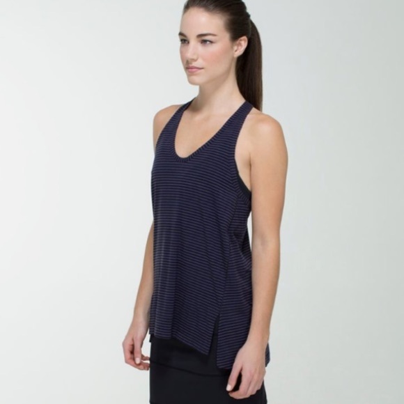 lululemon Mountain Tank Stripe Cadet Purple Black - Picture 4 of 14